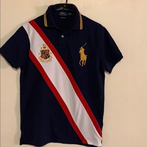 RALPH LAUREN POLO blue multi color shirt size M.